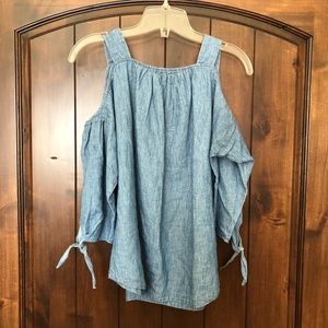 Madewell chambray cold shoulder